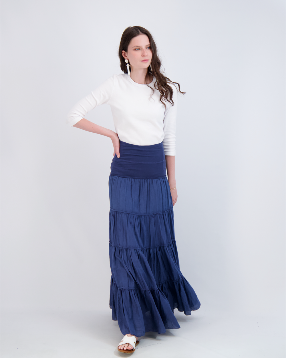 Ladies Tiered Maxi Gauze Skirt in - Ladies Skirt photo