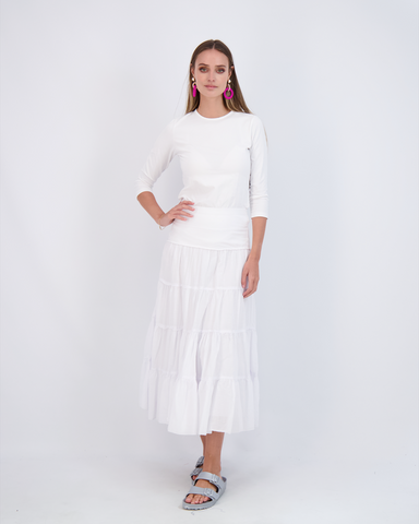 Ladies Tiered Maxi Gauze Skirt in - Ladies Skirt photo