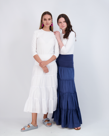 Ladies Tiered Maxi Gauze Skirt in - Ladies Skirt photo