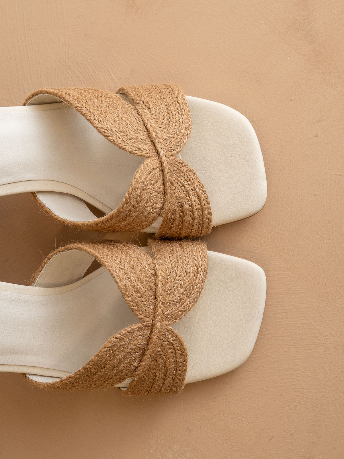 The Santiago | Toffee Raffia Block Heel in - HEELS photo