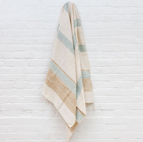 Camden Cotton Bath Towel in Azure and Sand - Bath Towels & Washcloths photo