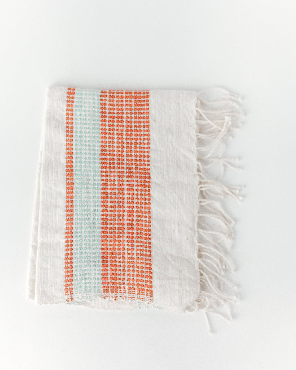 Camden Cotton Hand Towel in Azure and Tangerine - Kitchen Towels photo
