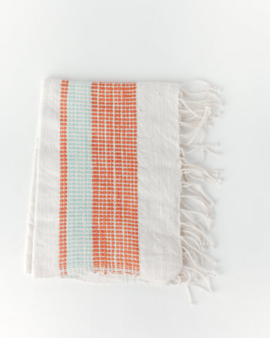 Camden Cotton Hand Towel in Azure and Tangerine - Kitchen Towels photo