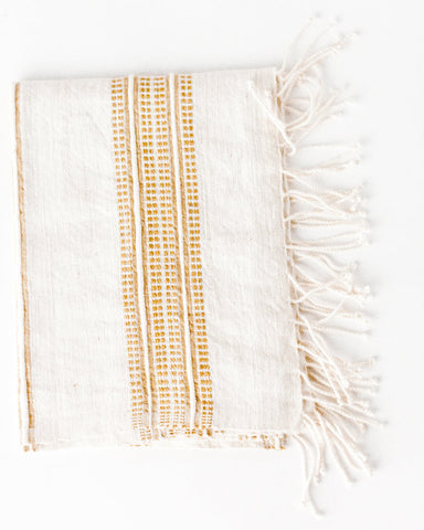 Aden Cotton Hand Towel in Natural with Beige - Kitchen Towels photo