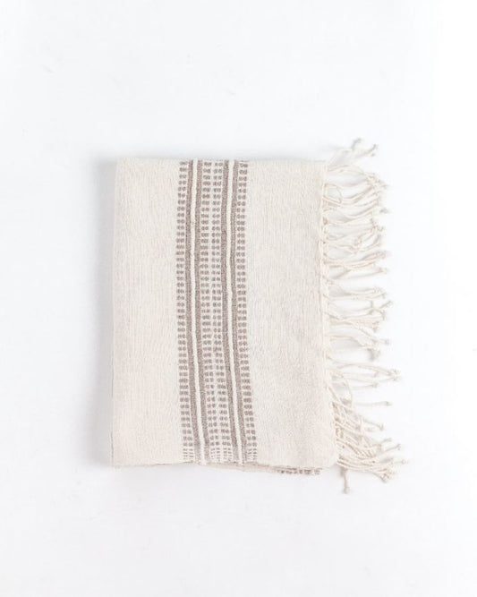 Aden Cotton Hand Towel - Natural with Stone