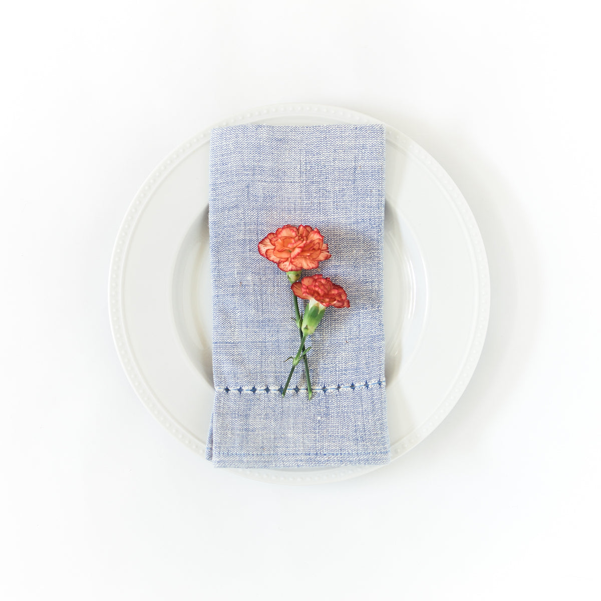 Pulled Cotton Napkins in Blue Set of 2 - Cloth Napkins photo