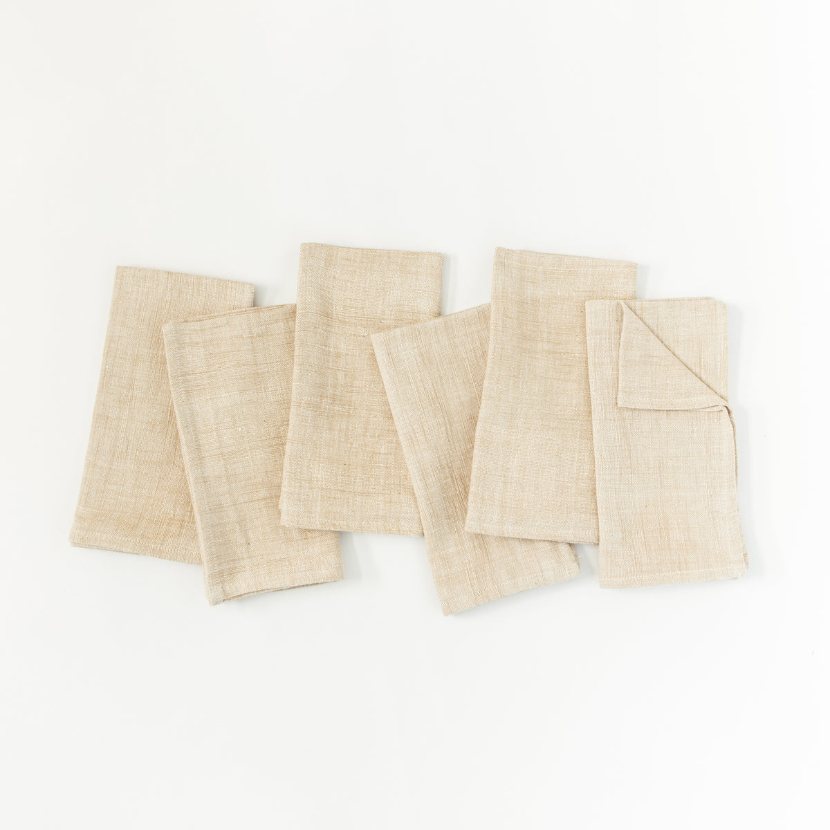Petra Cotton Napkin in Beige Set of 6 - Cloth Napkins photo