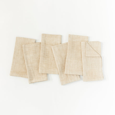 Petra Cotton Napkin in Beige Set of 6 - Cloth Napkins photo