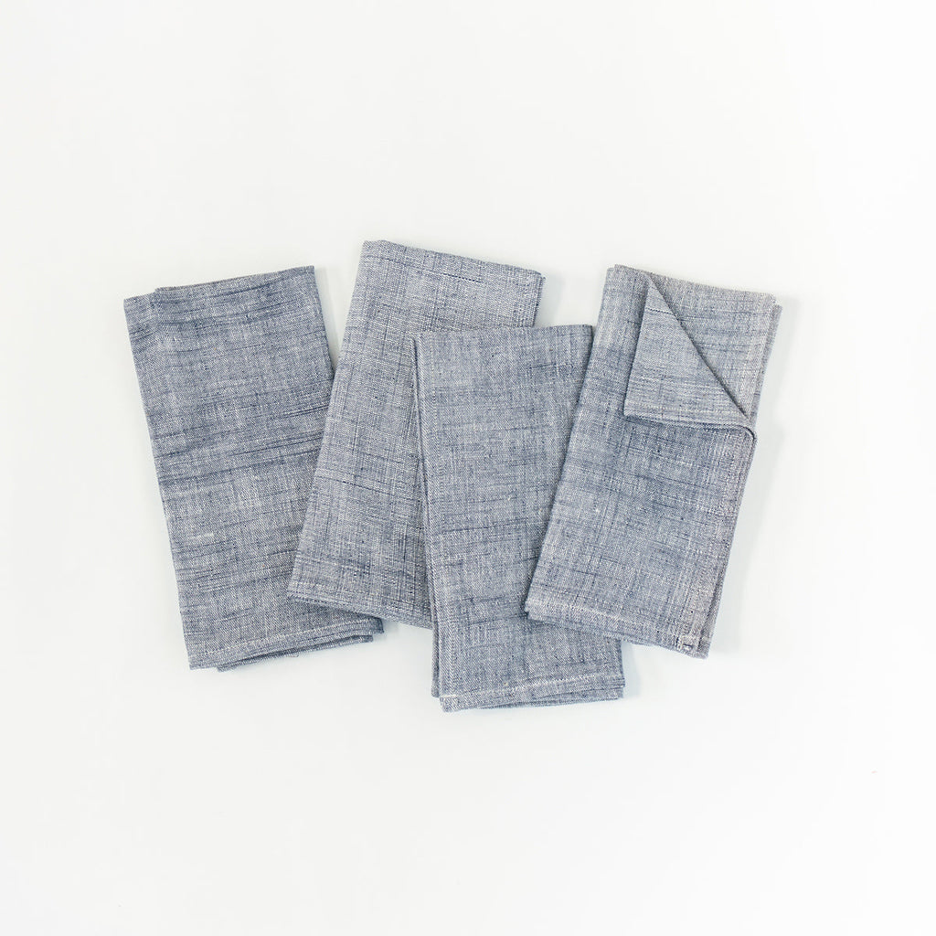 Petra Cotton Napkin in Navy Set of 4 - Cloth Napkins photo