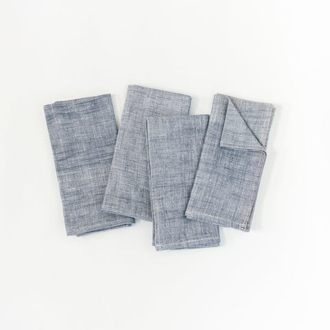 Petra Cotton Napkin in Navy Set of 4 - Cloth Napkins photo