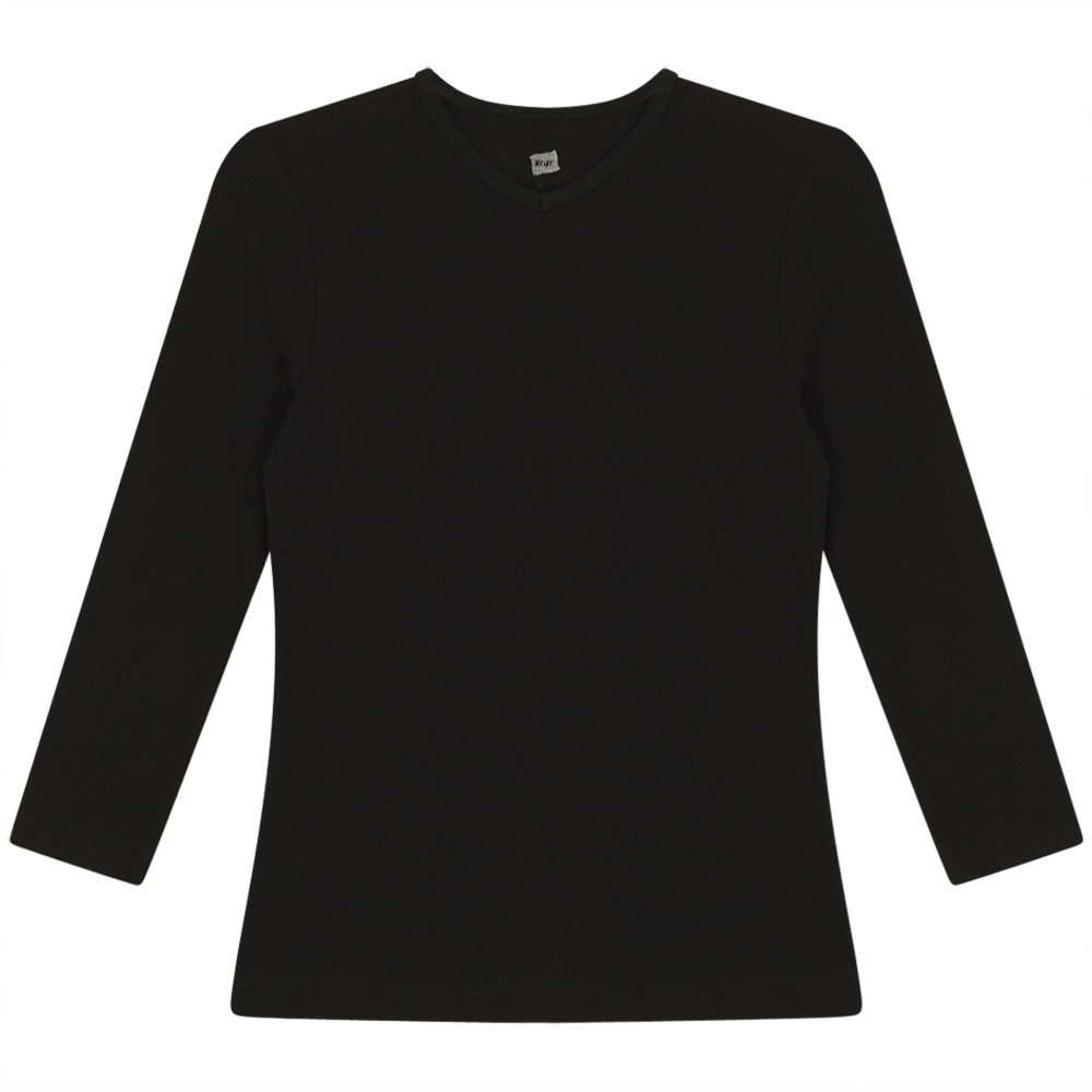V Neck Ribbed Tee in - Ladies Pullover photo