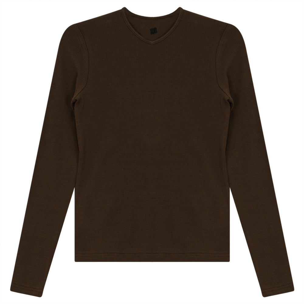 V-Neck Ribbed Tee in - Ladies Pullover photo