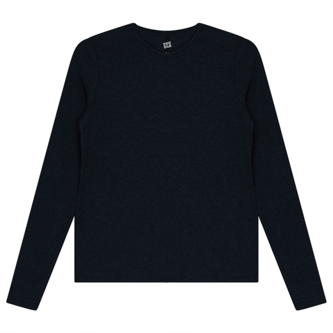 V-Neck Ribbed Tee in Denim 5XL - Ladies Pullover photo