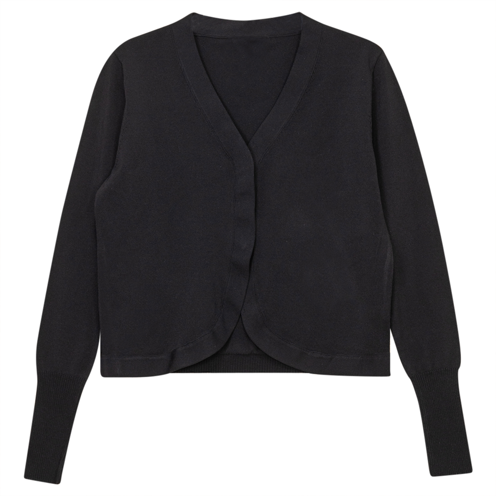 Crop Knit Cardigan in Black - Teen Pullover photo
