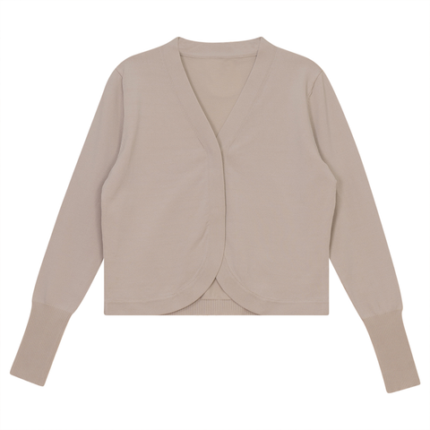 Crop Knit Cardigan in Dark Almond - Teen Pullover photo