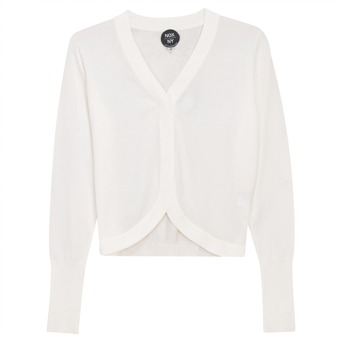 Crop Knit Cardigan in Off White - Teen Pullover photo