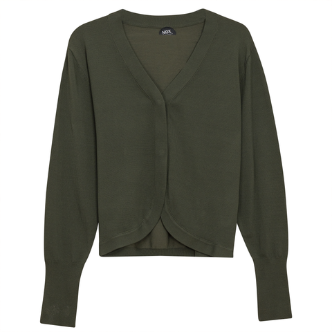 Crop Knit Cardigan in Olive - Teen Pullover photo