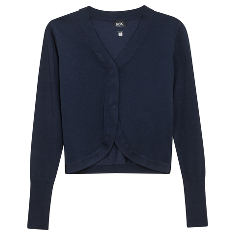 Crop Knit Cardigan in Oxford Blue - Teen Pullover photo