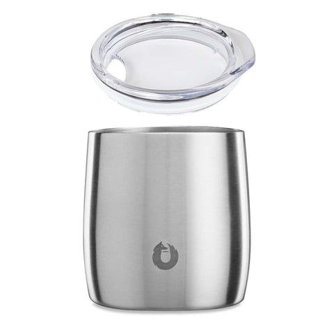 Stainless Steel Rocks Glass with Lid, Steel in Steel - Drinkware photo