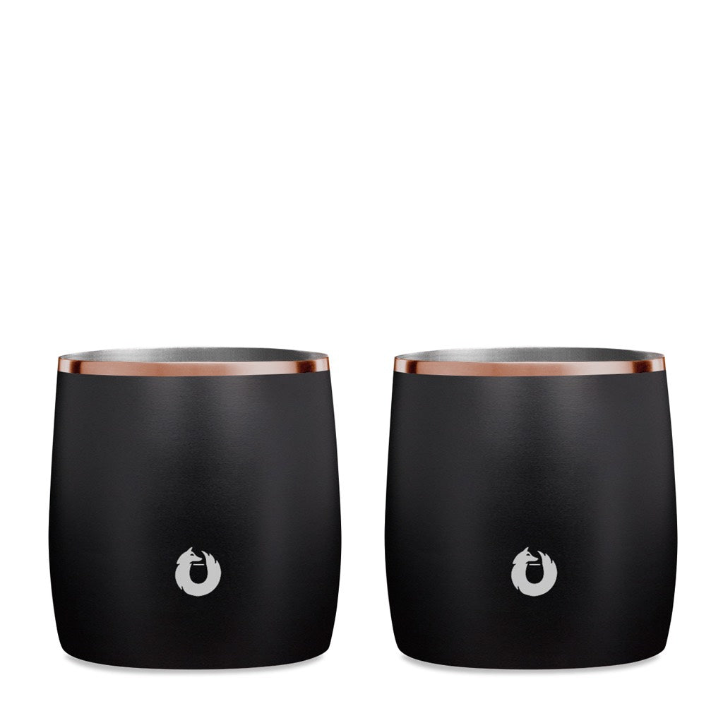Stainless Steel Rocks Glass, Set of 2 - Black in Black - Drinkware photo