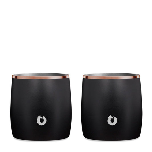 Stainless Steel Rocks Glass, Set of 2 - Black in Black - Drinkware photo