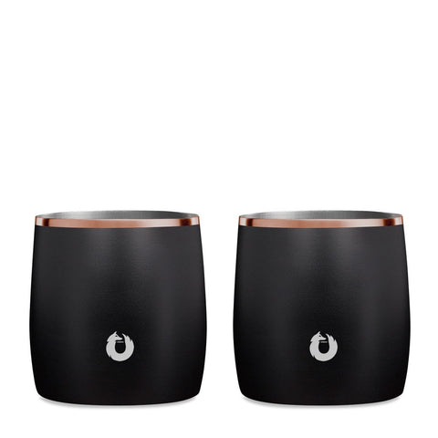 Stainless Steel Rocks Glass, Set of 2 - Black in Black - Drinkware photo