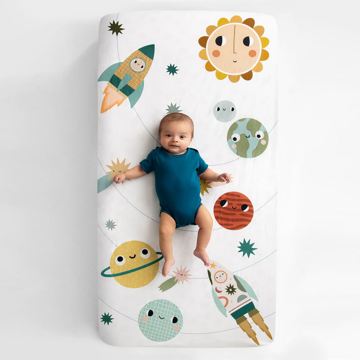Space Explorer Standard Size Crib Sheet in - Crib sheets photo