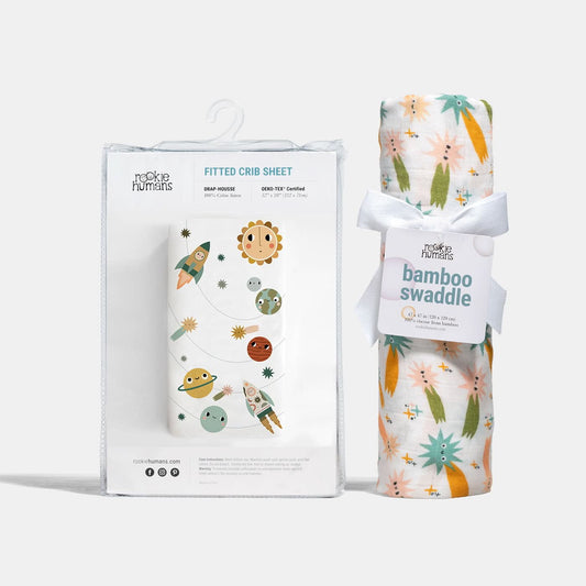 Crib sheet and Swaddle bundle - Space Explorer in - Crib Sheet & Swaddle photo