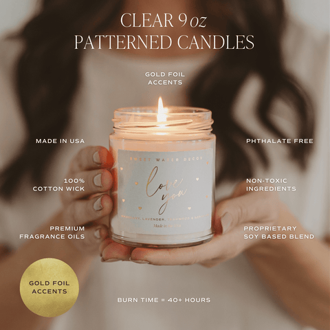 Sweet Water Decor Happy Birthday Soy Candle - Clear Patterned Jar - 9 oz in - Candles photo