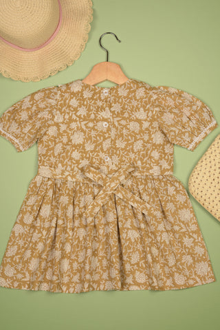 Embroidered fabric V shape Yoke Dress in - Dress photo