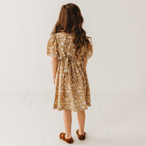 Embroidered fabric V shape Yoke Dress in - Dress photo