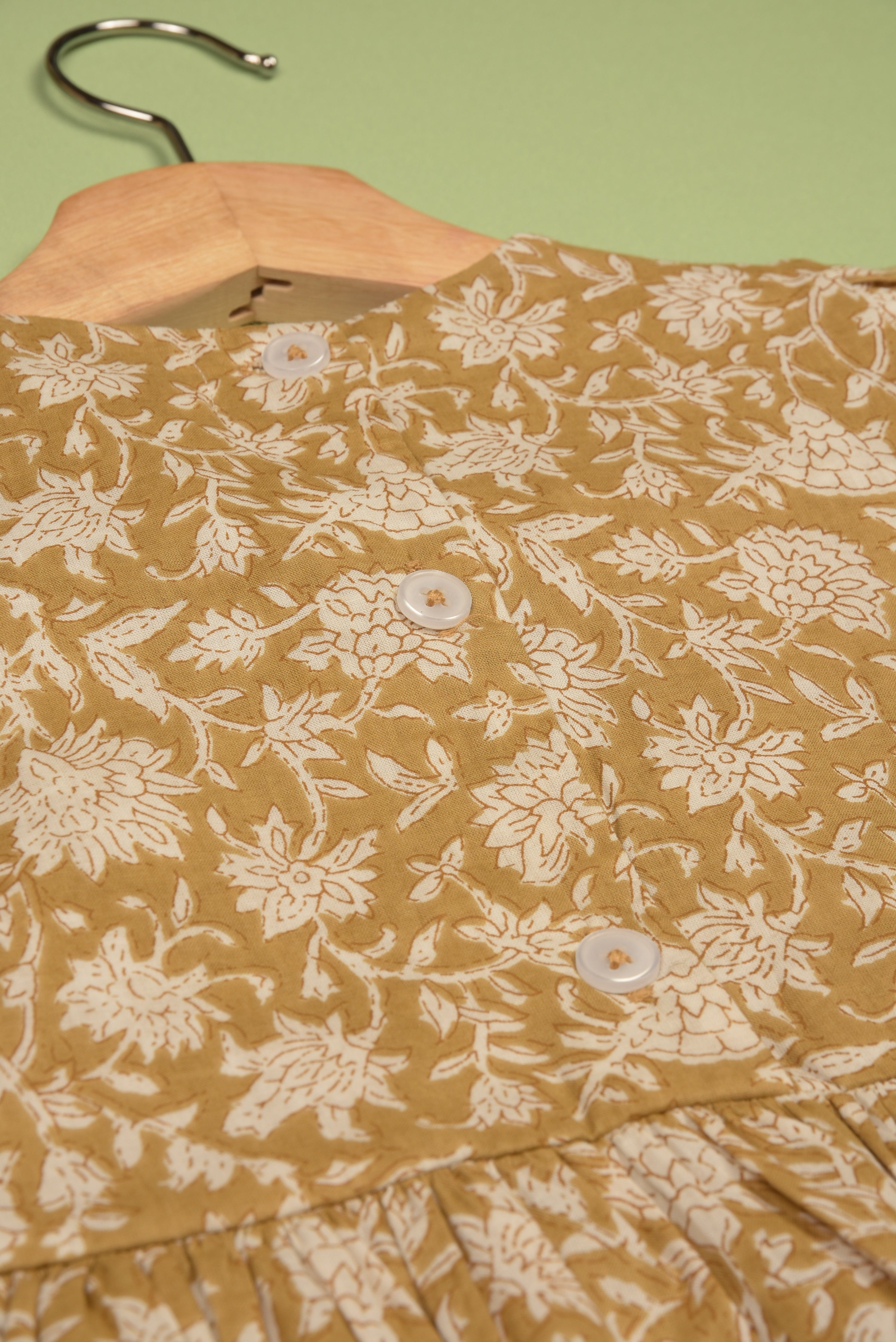 Embroidered fabric V shape Yoke Dress in - Dress photo