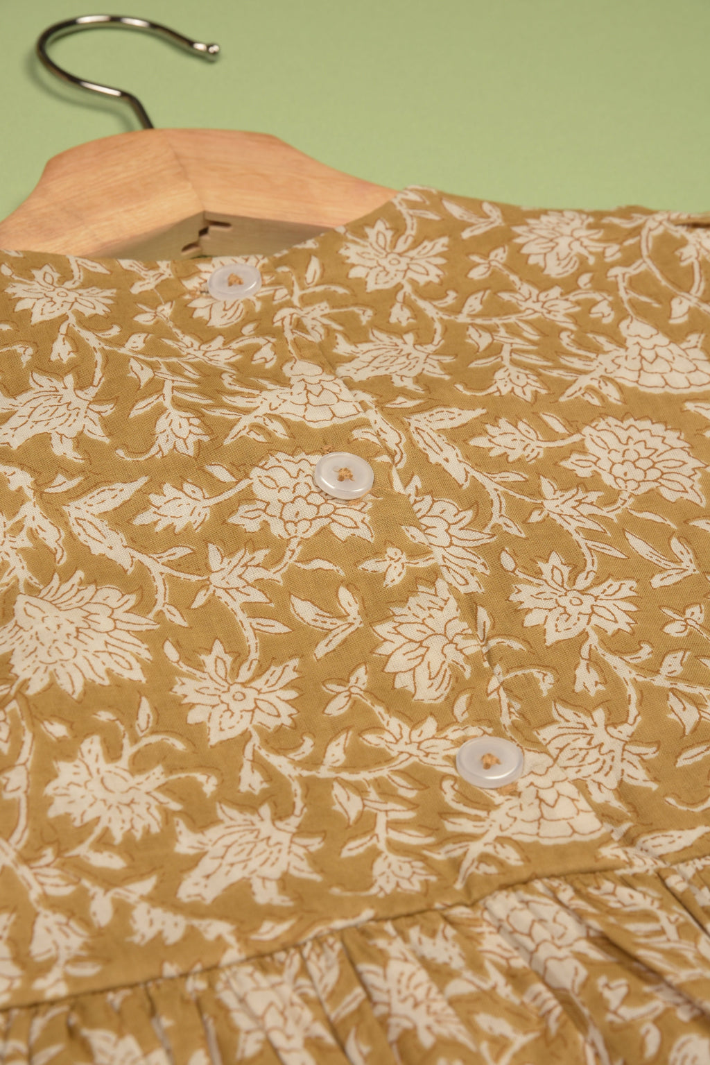Embroidered fabric V shape Yoke Dress in - Dress photo