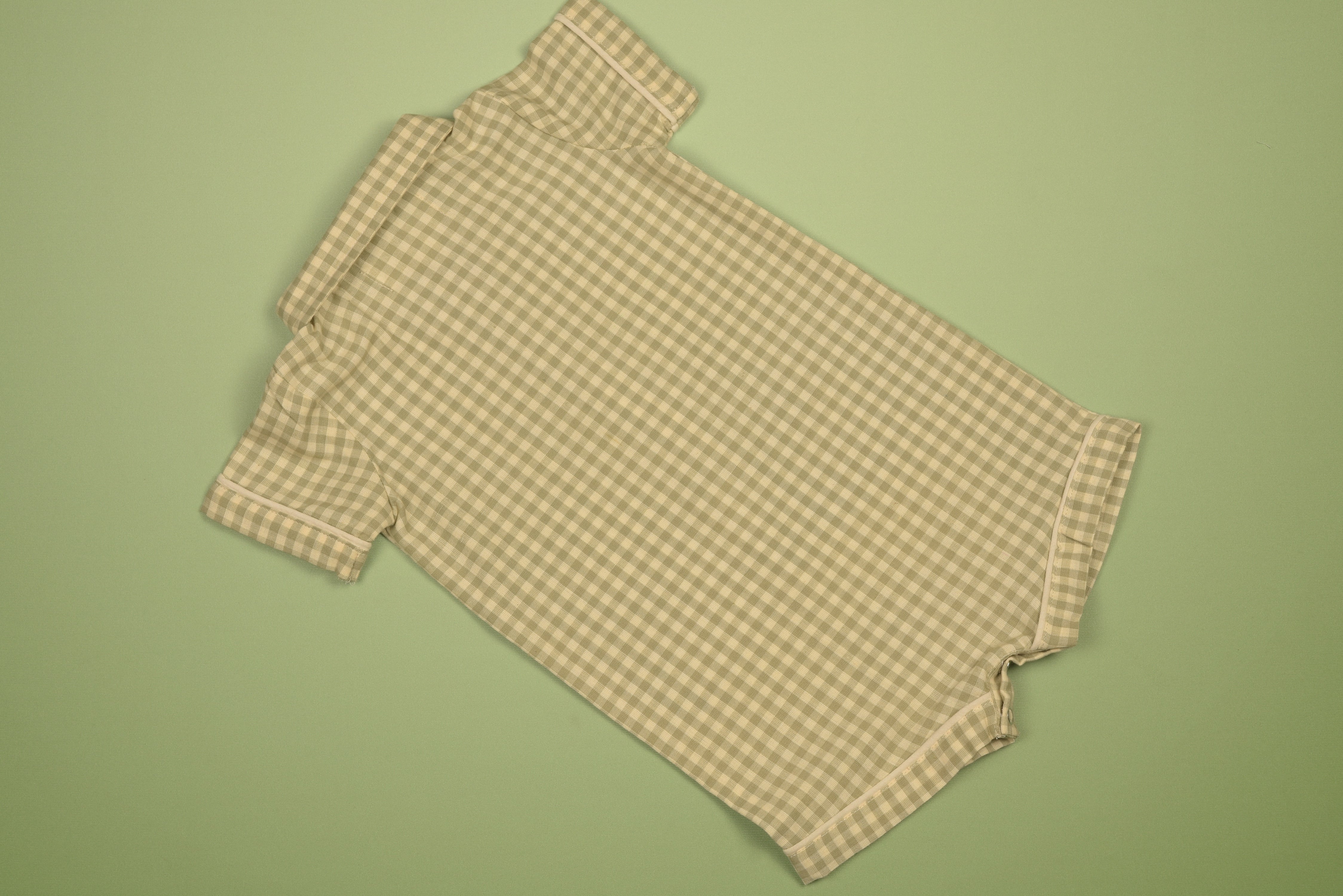 Green Gingham Boy Bubble in - Romper photo