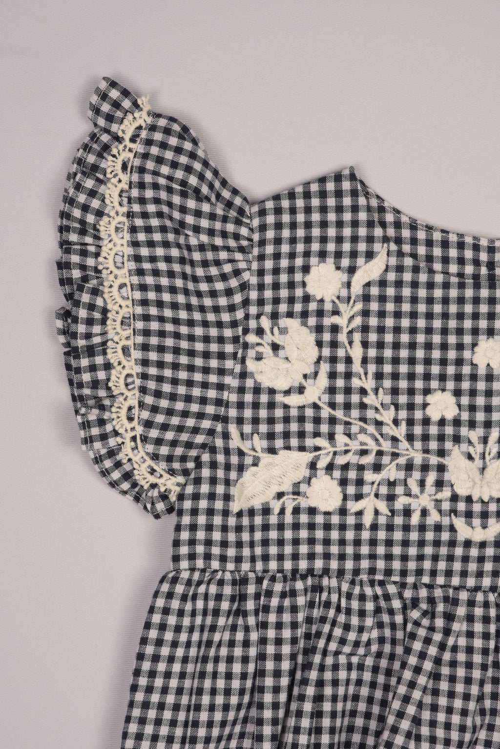 Embroidered Yoke Eith Ruffle Sleeves Romper in - Dress photo