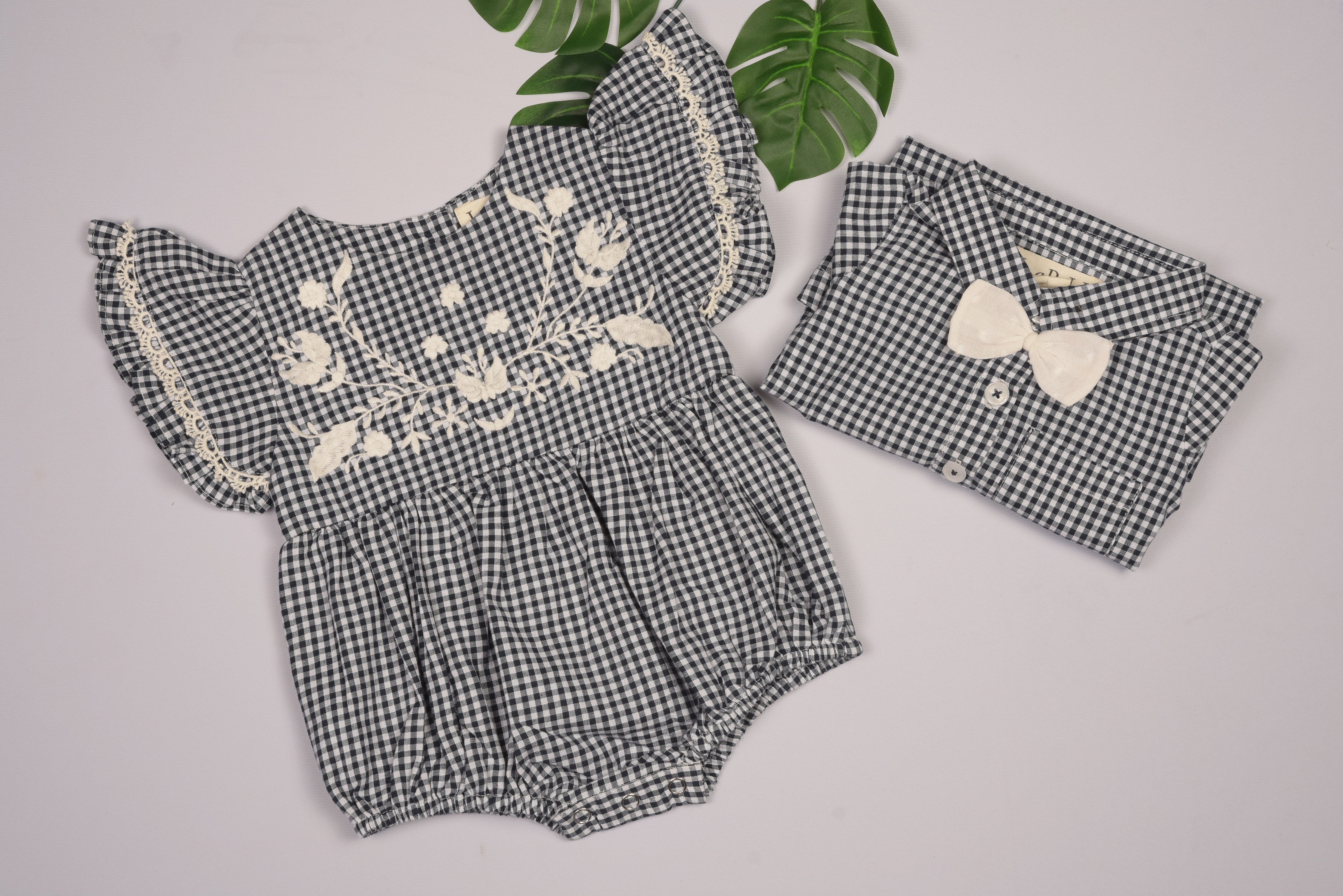 Embroidered Yoke Eith Ruffle Sleeves Romper in - Dress photo