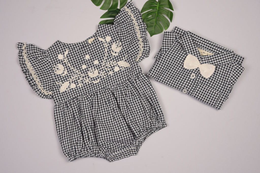 Embroidered Yoke Eith Ruffle Sleeves Romper in - Dress photo