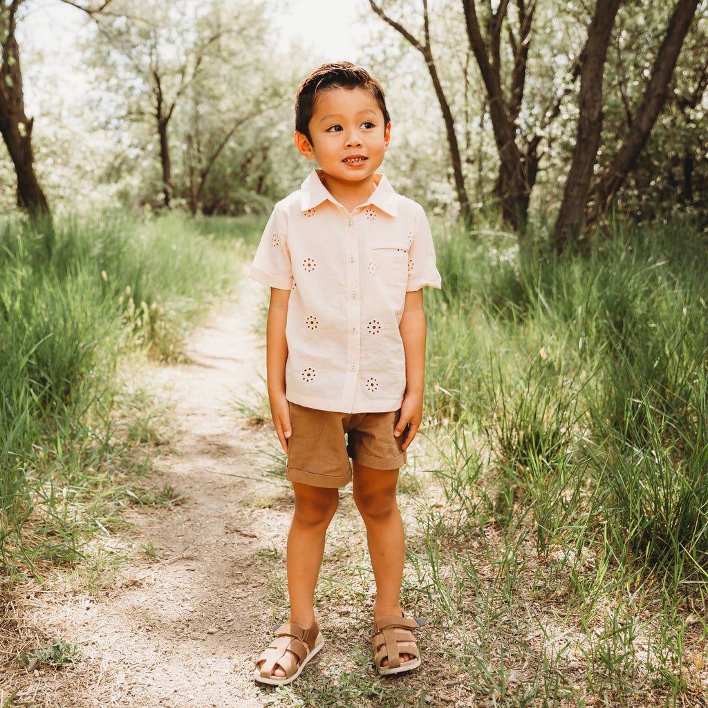 Embroidered Schiffli Boys Shirt and Pant Set in - Boys Shirt photo