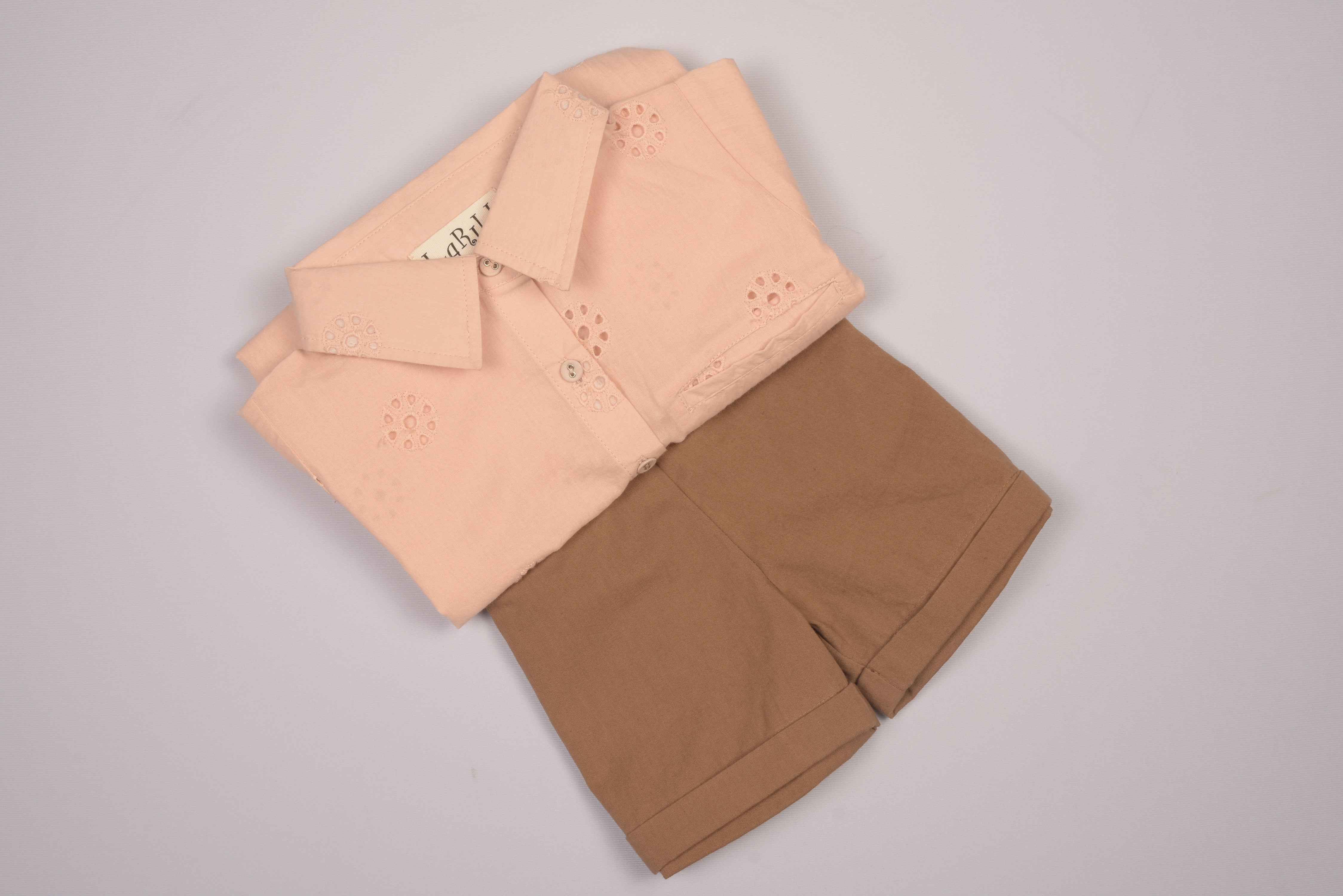 Embroidered Schiffli Boys Shirt and Pant Set in - Boys Shirt photo