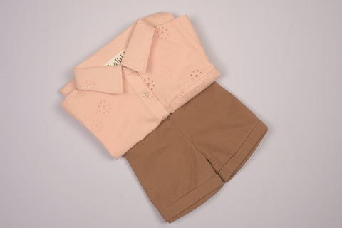 Embroidered Schiffli Boys Shirt and Pant Set in - Boys Shirt photo