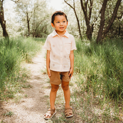 Embroidered Schiffli Boys Shirt and Pant Set in - Boys Shirt photo