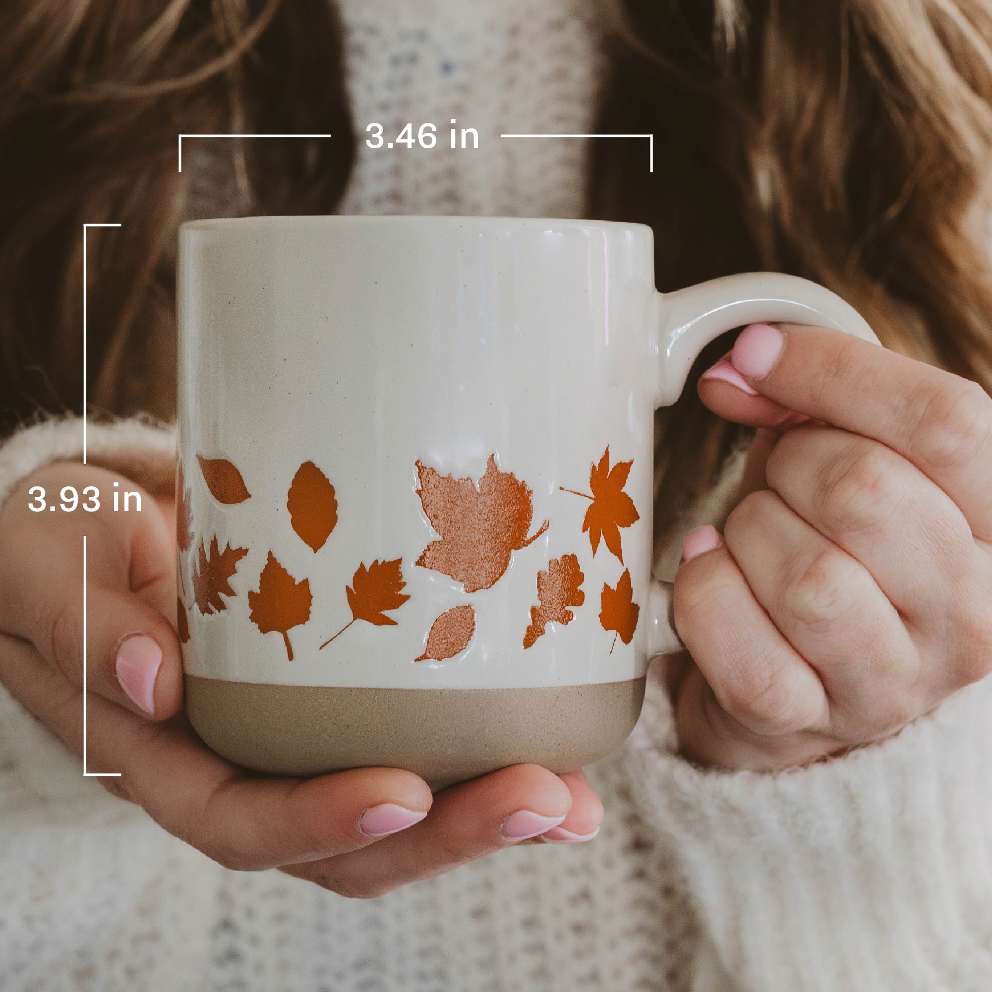 Brown Leaves 14oz. Stoneware Coffee Mug in - Coffee Mugs photo