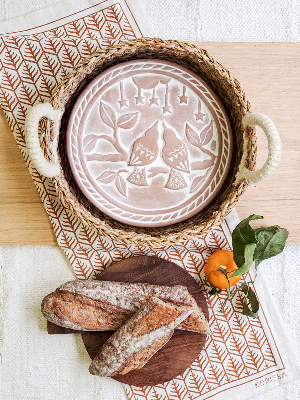 Bread Warmer & Basket - Lovebirds Round in - KITCHEN photo