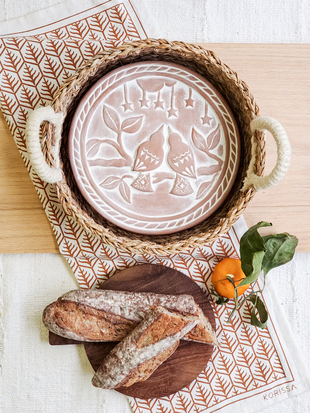 Bread Warmer & Basket - Lovebirds Round in - KITCHEN photo