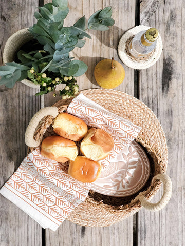 Bread Warmer & Basket Gift Set with Tea Towel - Bird Oval in - KITCHEN photo