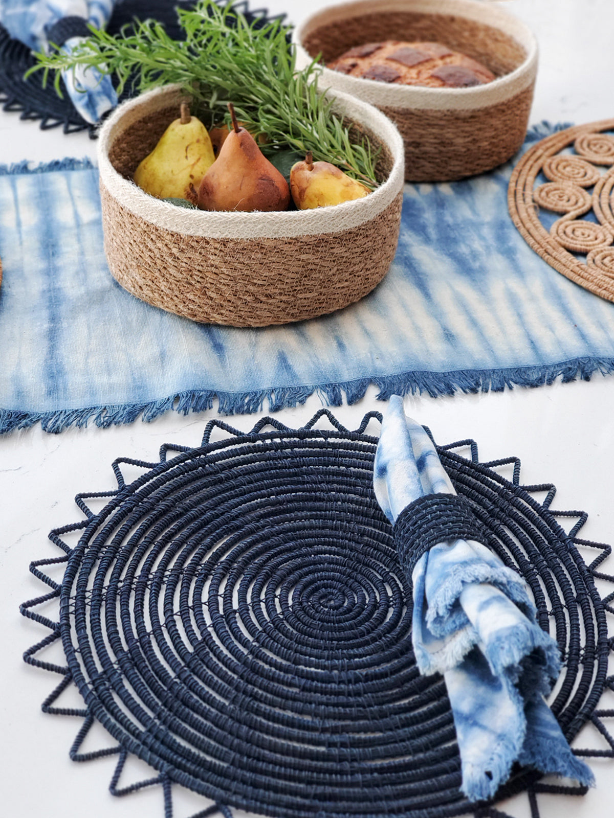 Tie Dye Cotton Napkin - Indigo Blue (Set of 4) in - KITCHEN photo