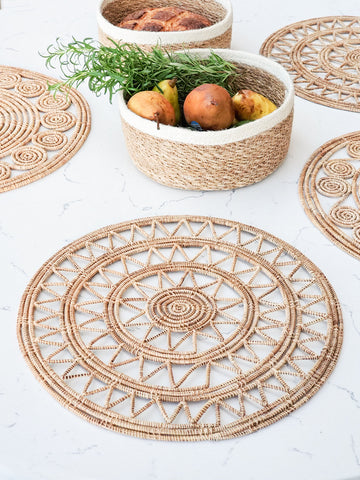 Roda Woven Palm Fiber Placemat - Natural (Set of 2) in - photo
