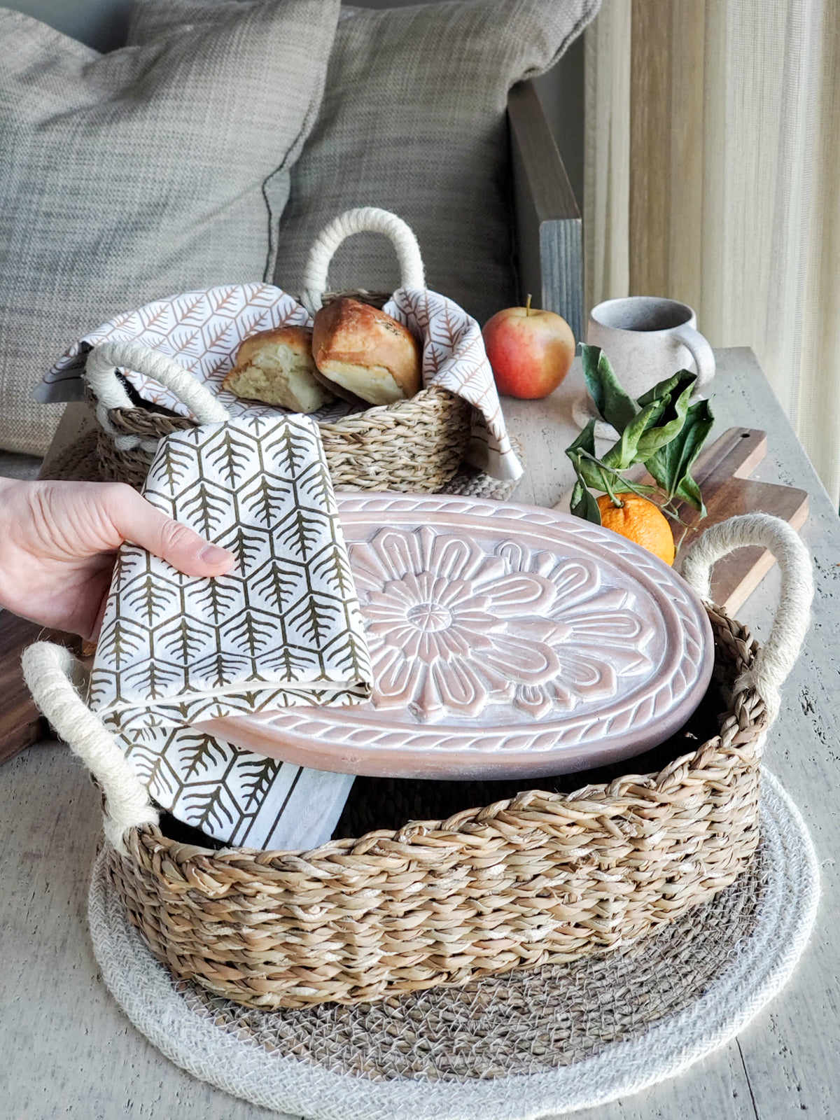 KORISSA Bread Warmer & Basket - Flower in - KITCHEN photo