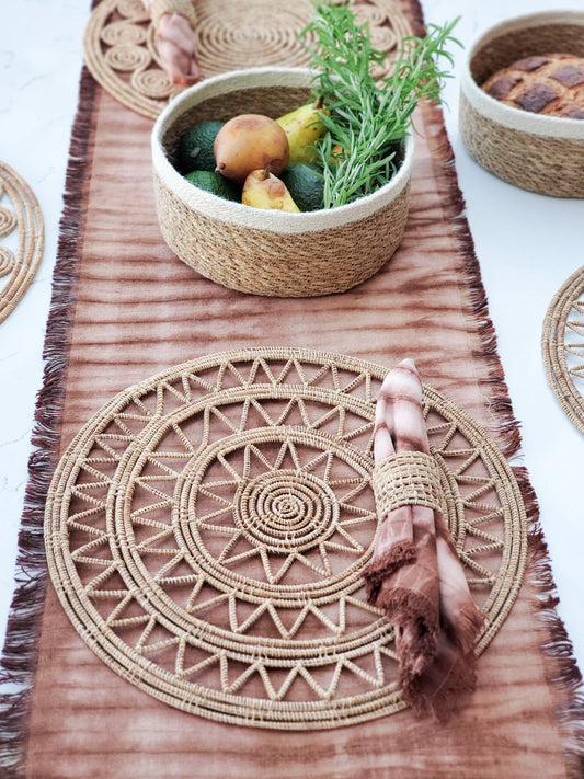 Roda Woven Palm Fiber Placemat - Natural (Set of 2) in - photo