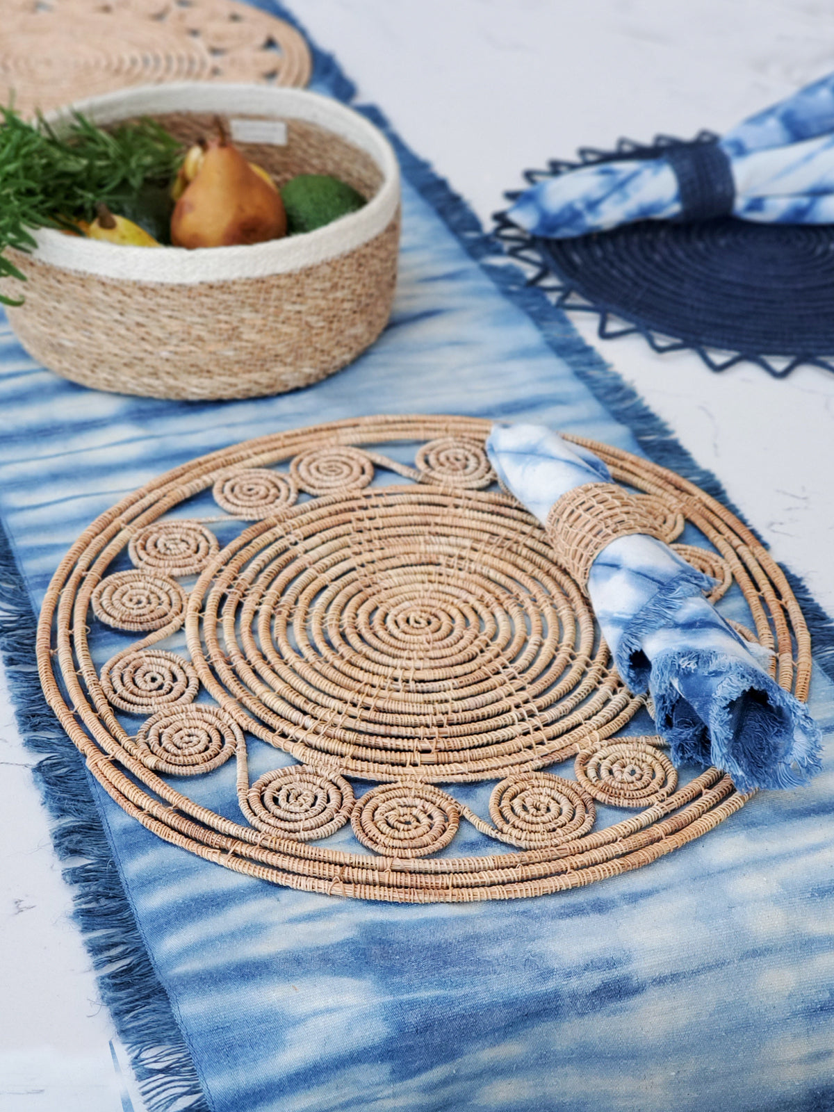 Tie Dye Cotton Napkin - Indigo Blue (Set of 4) in - KITCHEN photo